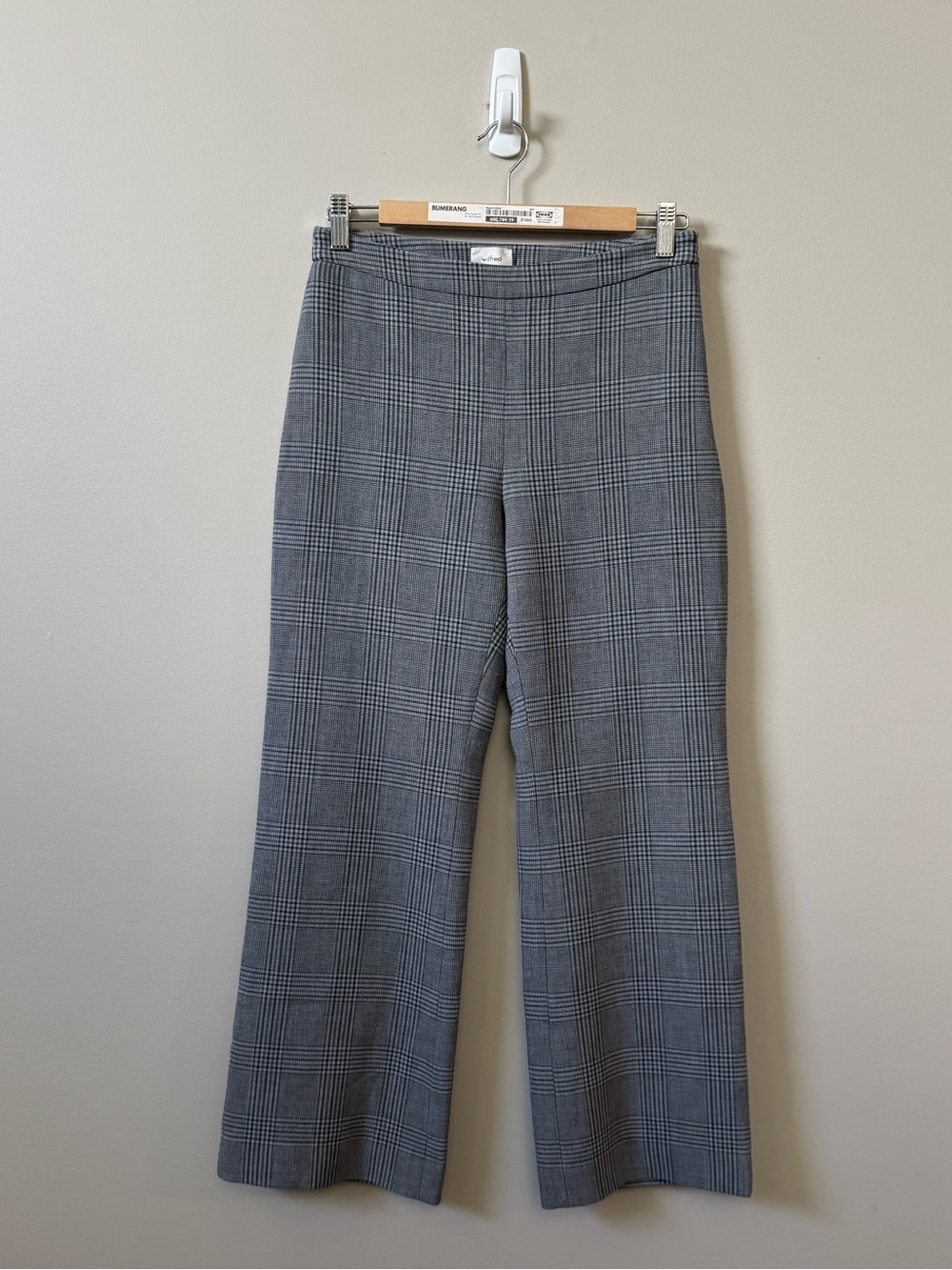 Wilfred Aritzia kick flare black white houndstooth trouser pants